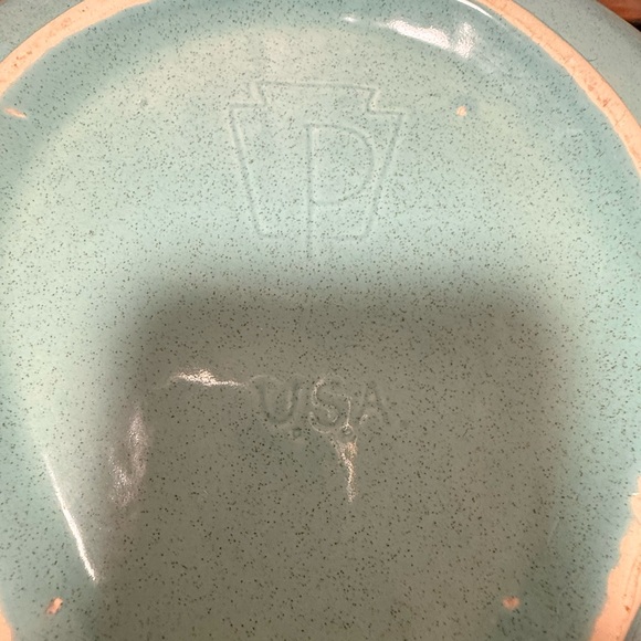 Pfaltzgraff Teal Pear-Shaped Divided Serving Dish Chip And Dip Bowl - Picture 4 of 4